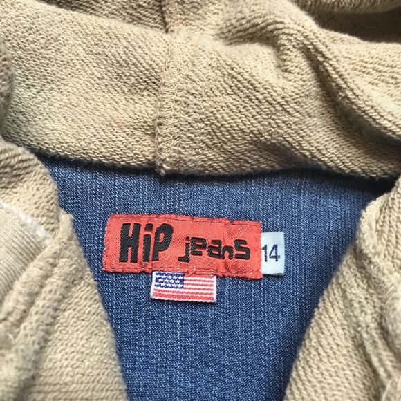 Hip Jeans Loco Gal Hooded Zip Denim Jean Jacket Sz 14 - Picture 12 of 15